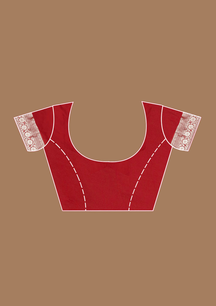 Maroon Zariwork (Gold) Satin Silk Saree