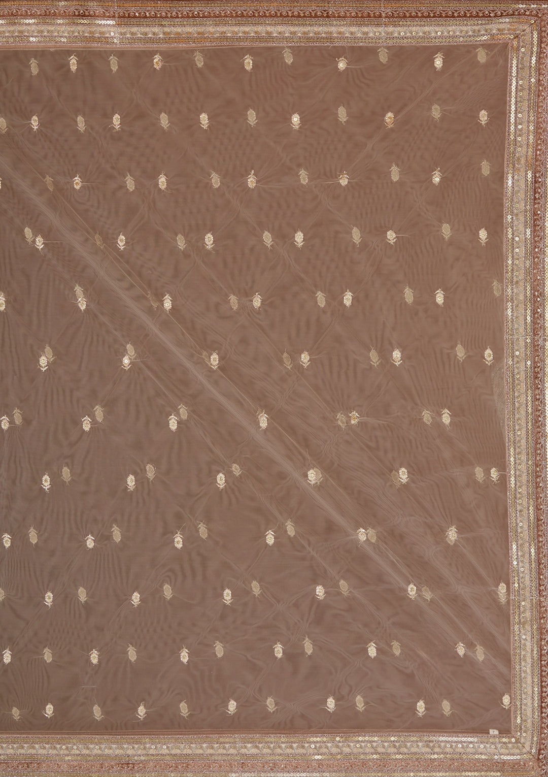 Beige Zariwork Net Readymade Lehenga