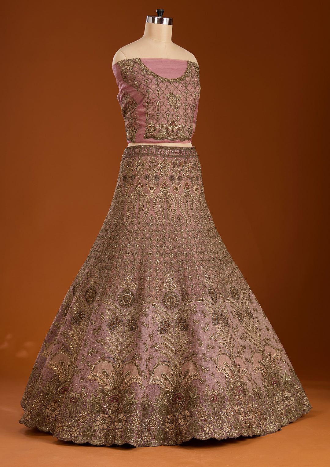 Koskii Net Purple Lehenga – Enchanting Zariwork Elegance