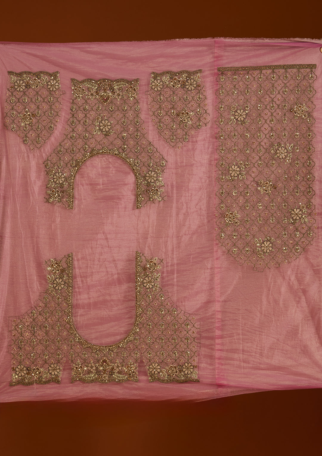Koskii Net Purple Lehenga – Enchanting Zariwork Elegance