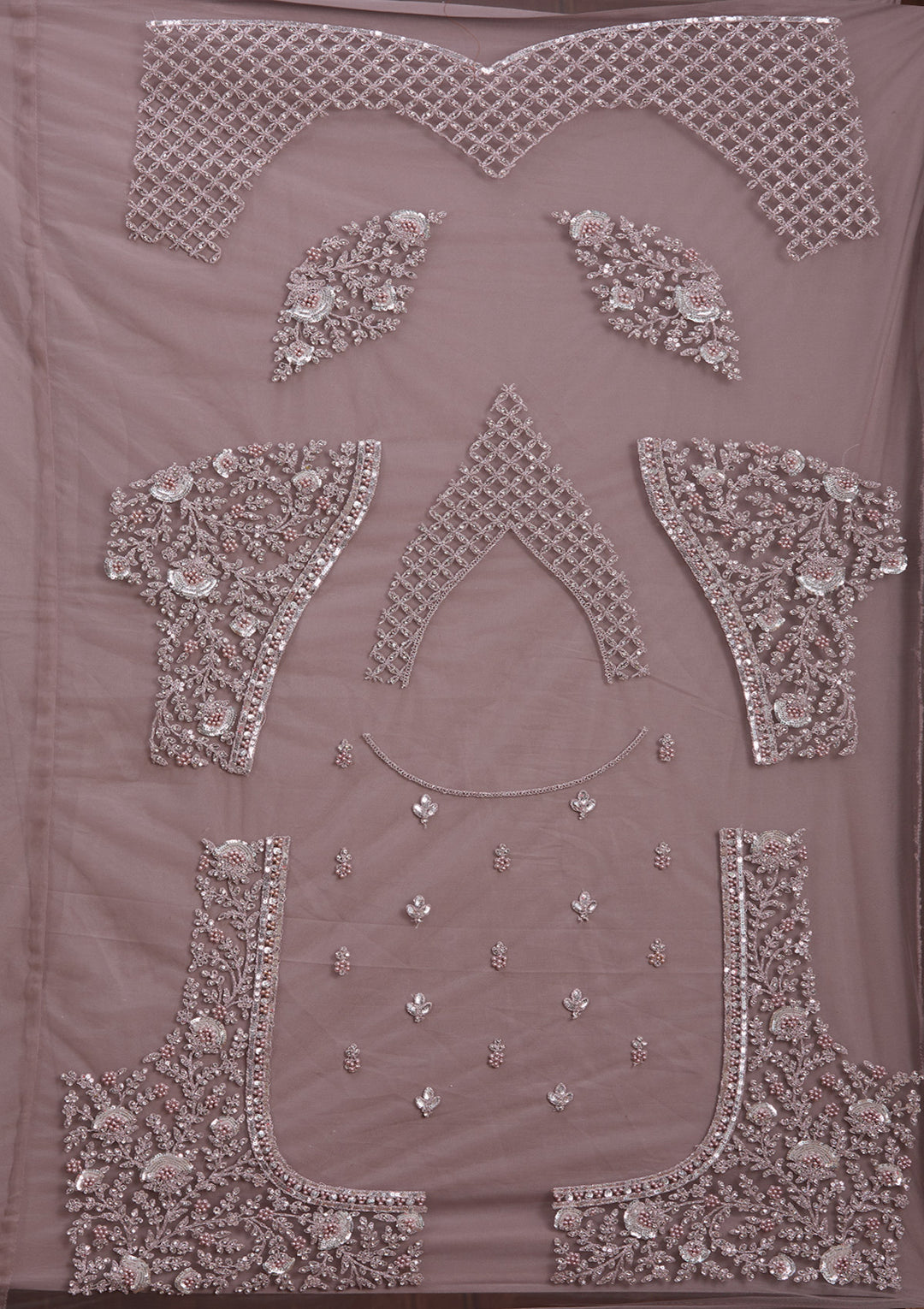 Lavender Cording Net Readymade Lehenga
