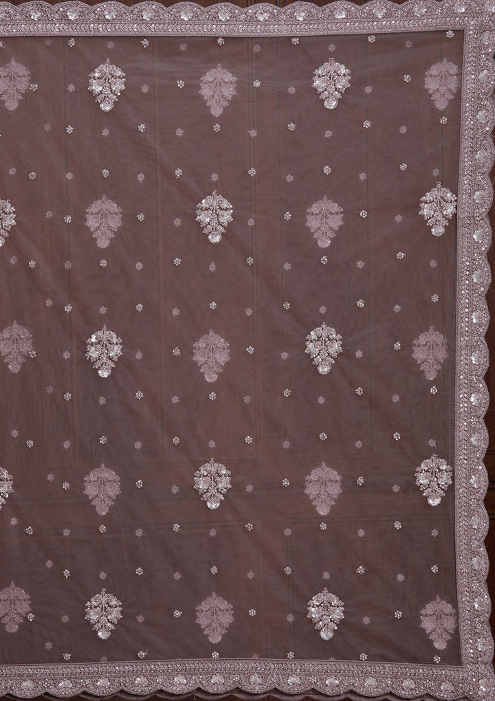 Lavender Cording Net Readymade Lehenga