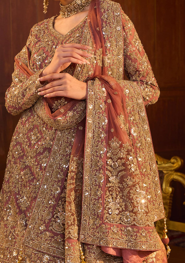 Mauve Cording Georgette Readymade Lehenga