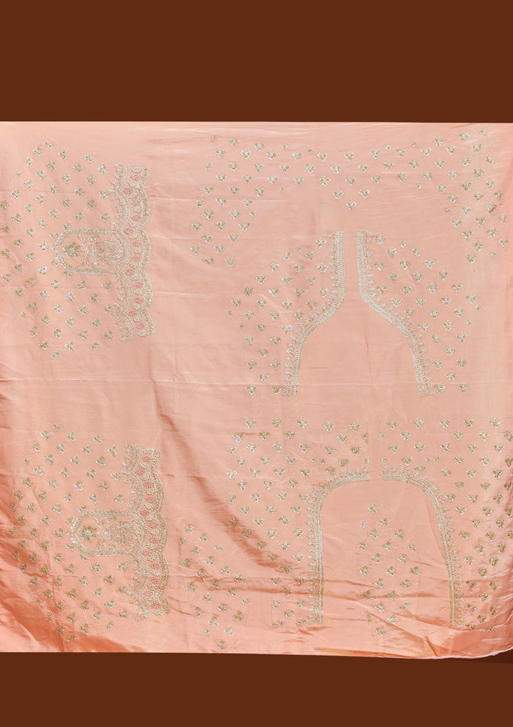 Peach Zariwork (Gold) Shimmer Readymade Lehenga