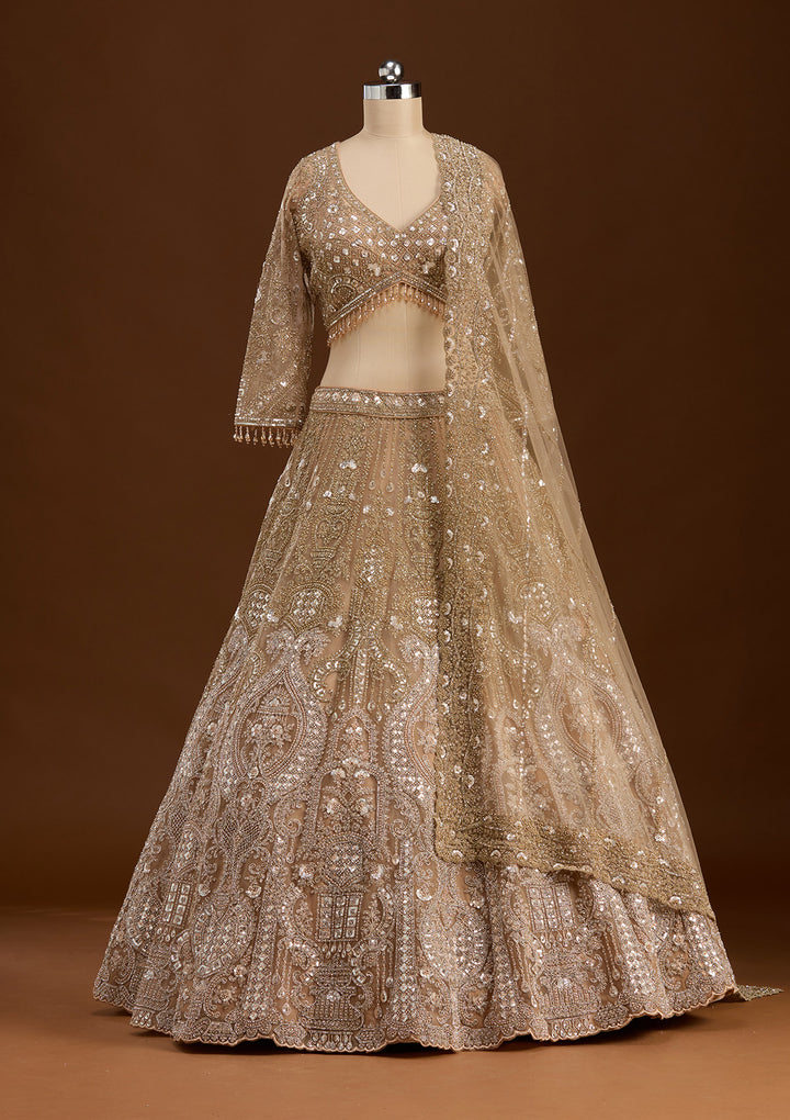 Gold Stonework (Gold) Net Readymade Lehenga