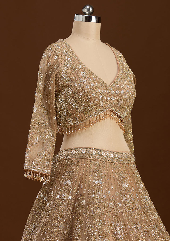 Gold Stonework (Gold) Net Readymade Lehenga