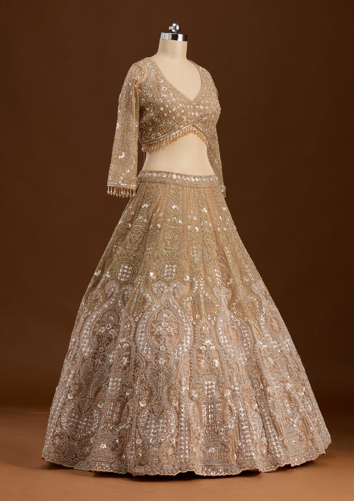 Gold Stonework (Gold) Net Readymade Lehenga