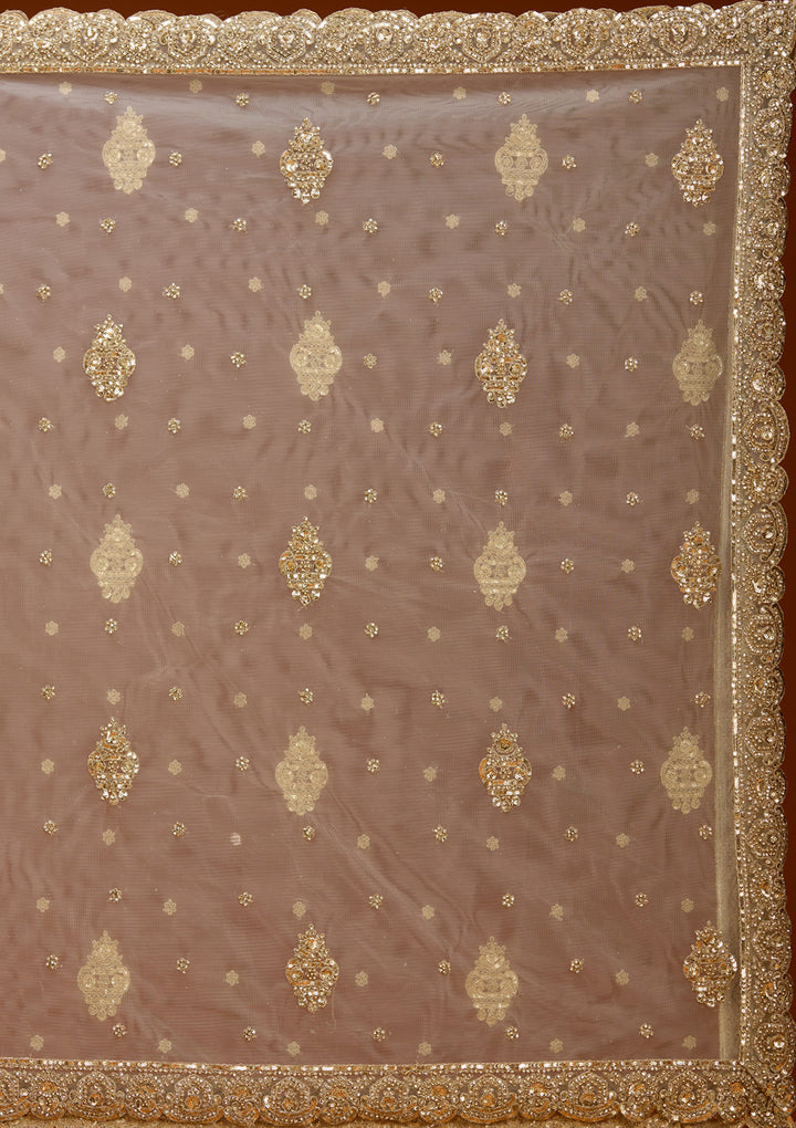 Gold Cording Net Readymade Lehenga