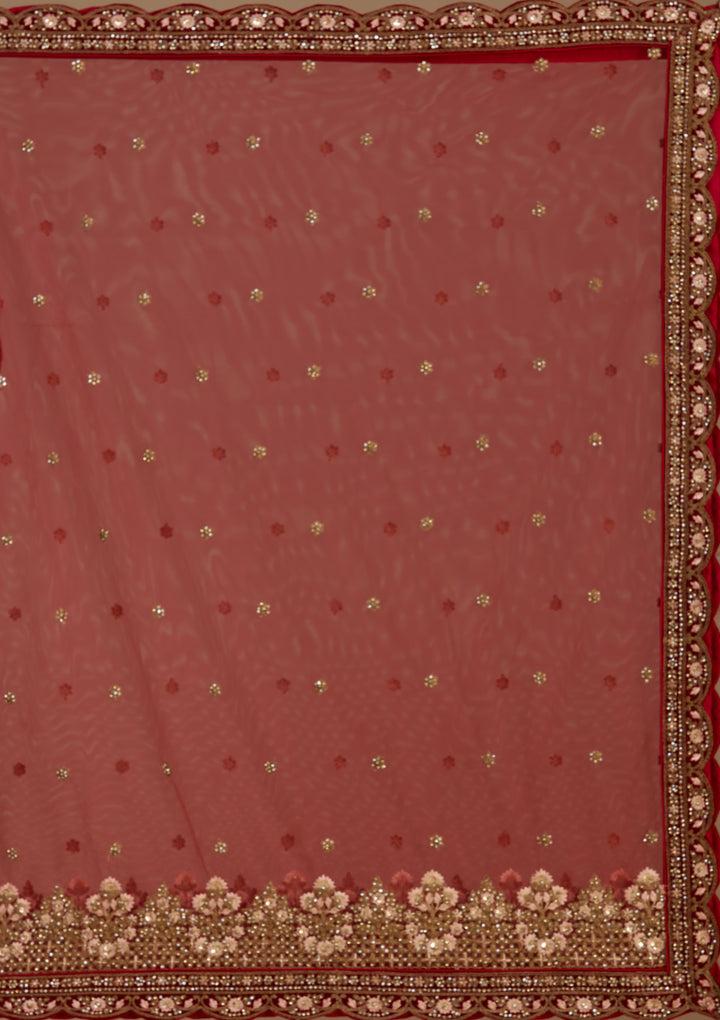 Maroon Cording Velvet Readymade Lehenga