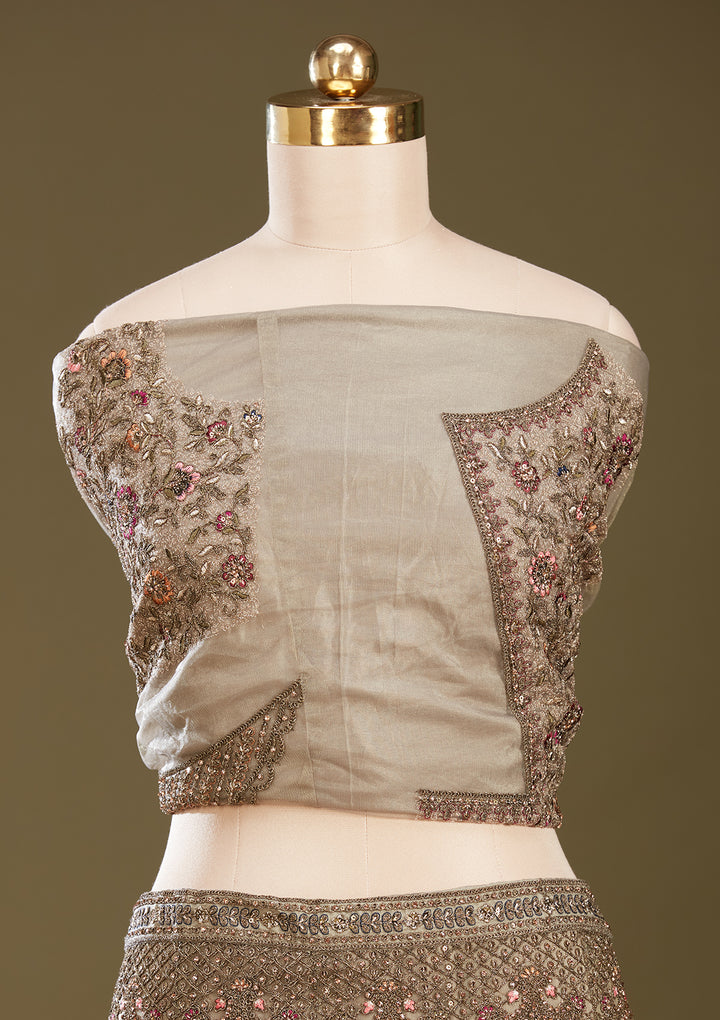 Mehendi Cording Net Readymade Lehenga