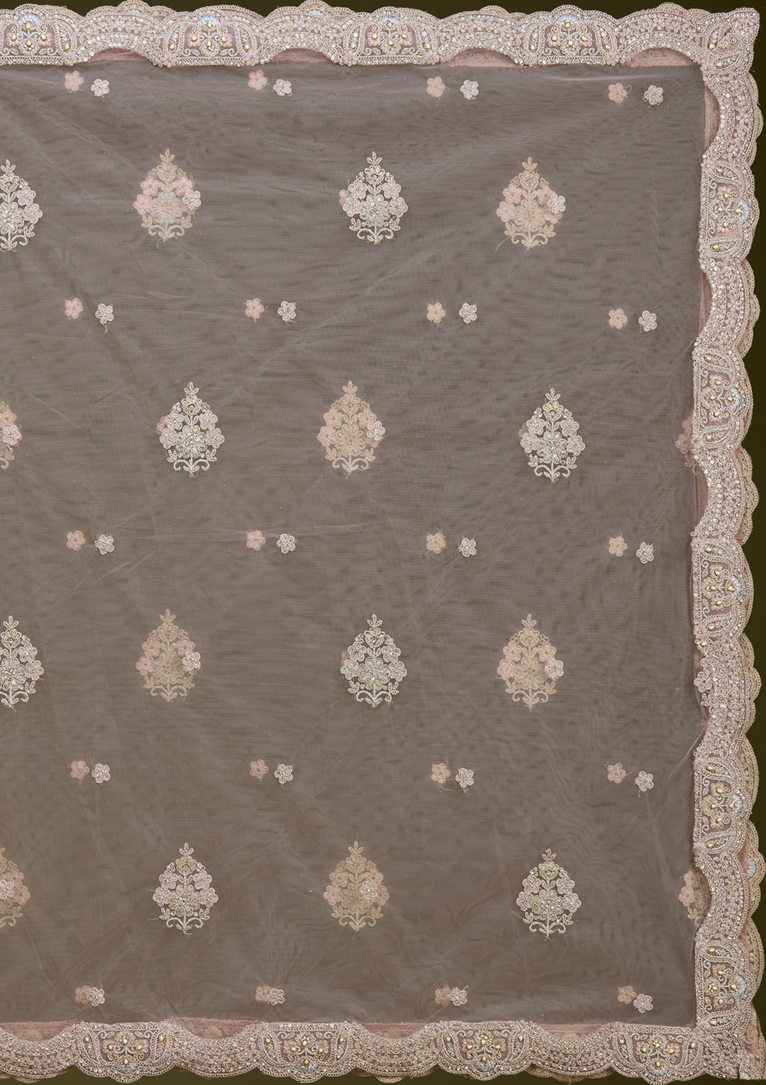 Light Lavender Cording Net Readymade Lehenga