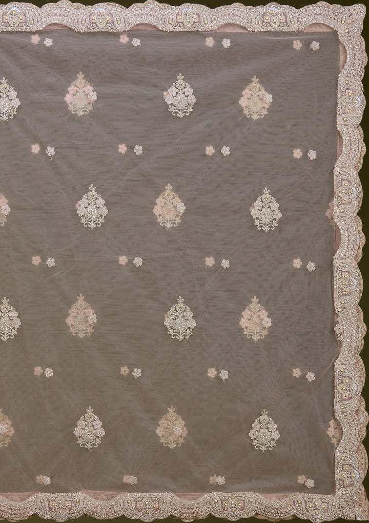 Light Lavender Cording Net Readymade Lehenga