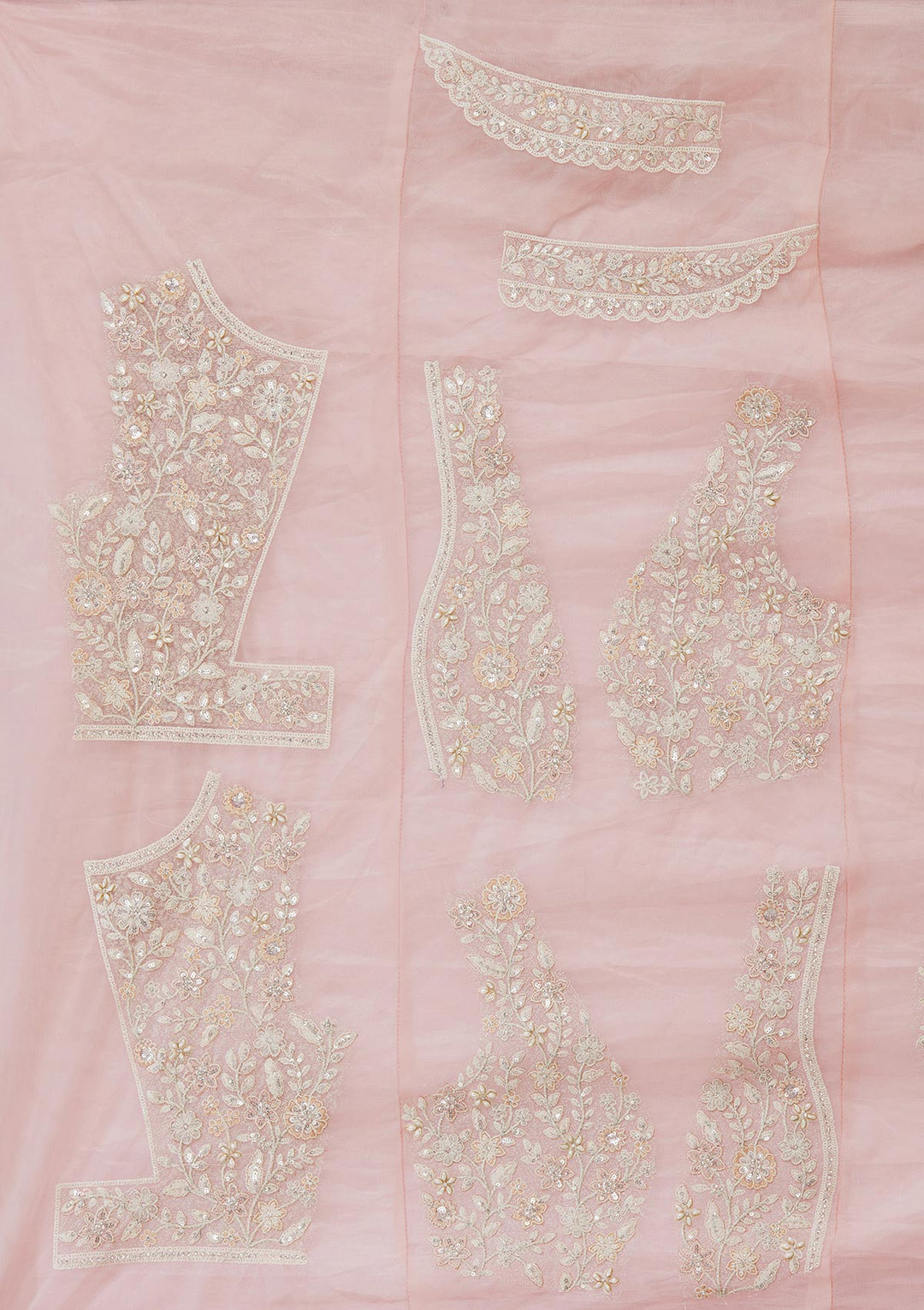 Pink Sequins Net Readymade Lehenga