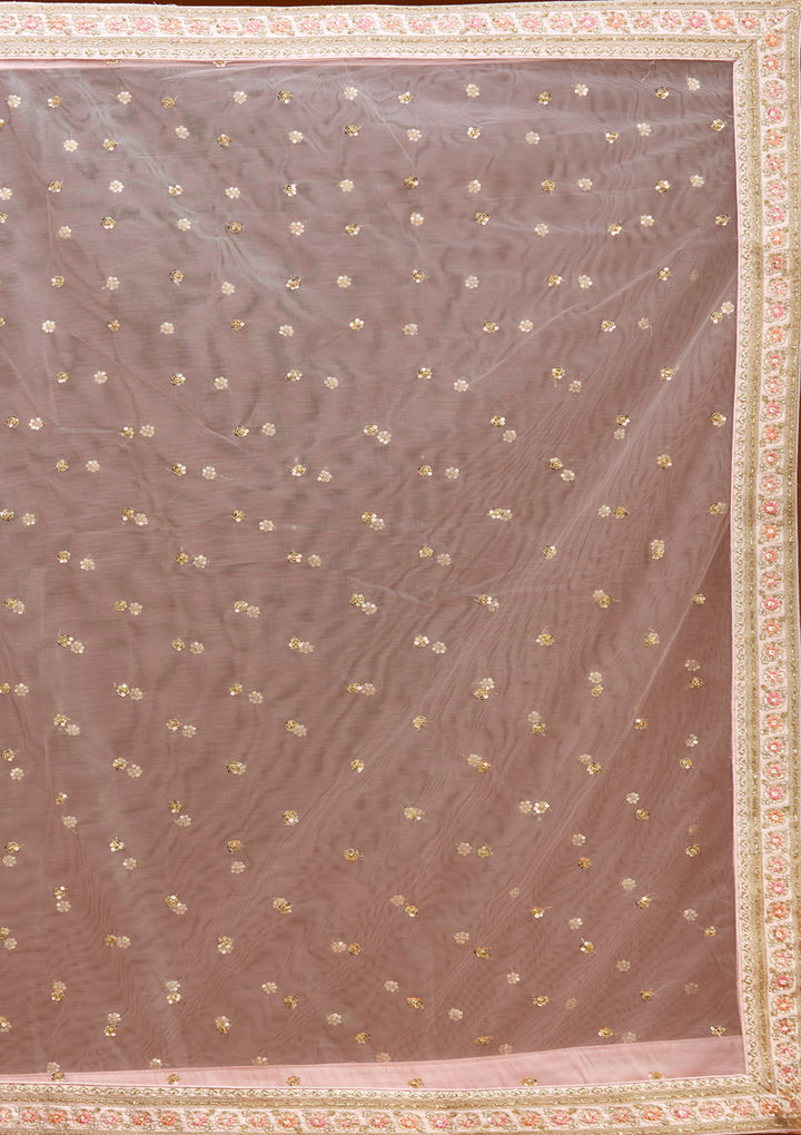 Baby Pink Zardozi (Gold) Raw Silk Readymade Lehenga