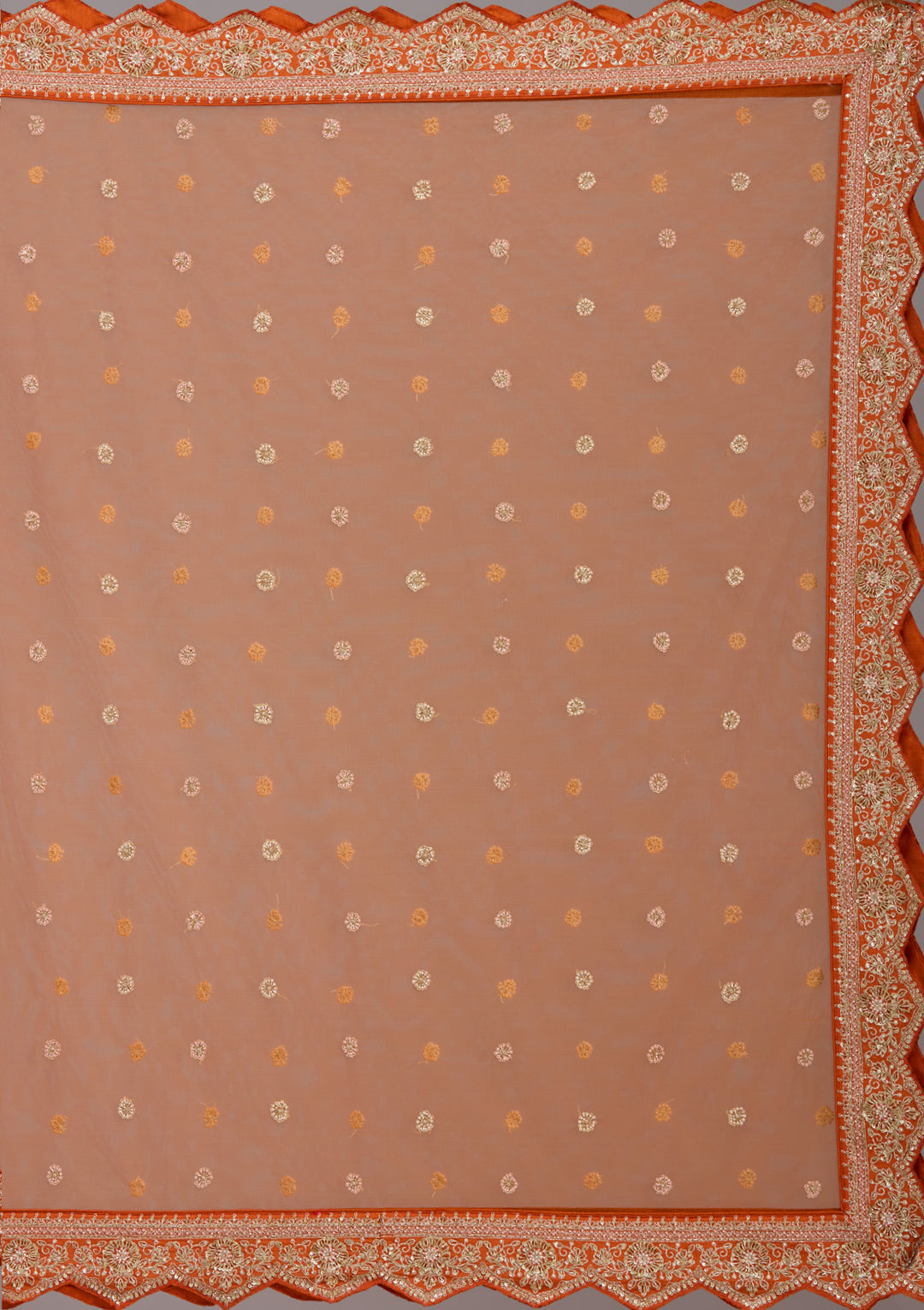 Rust Zardozi (Gold) Raw Silk Readymade Lehenga