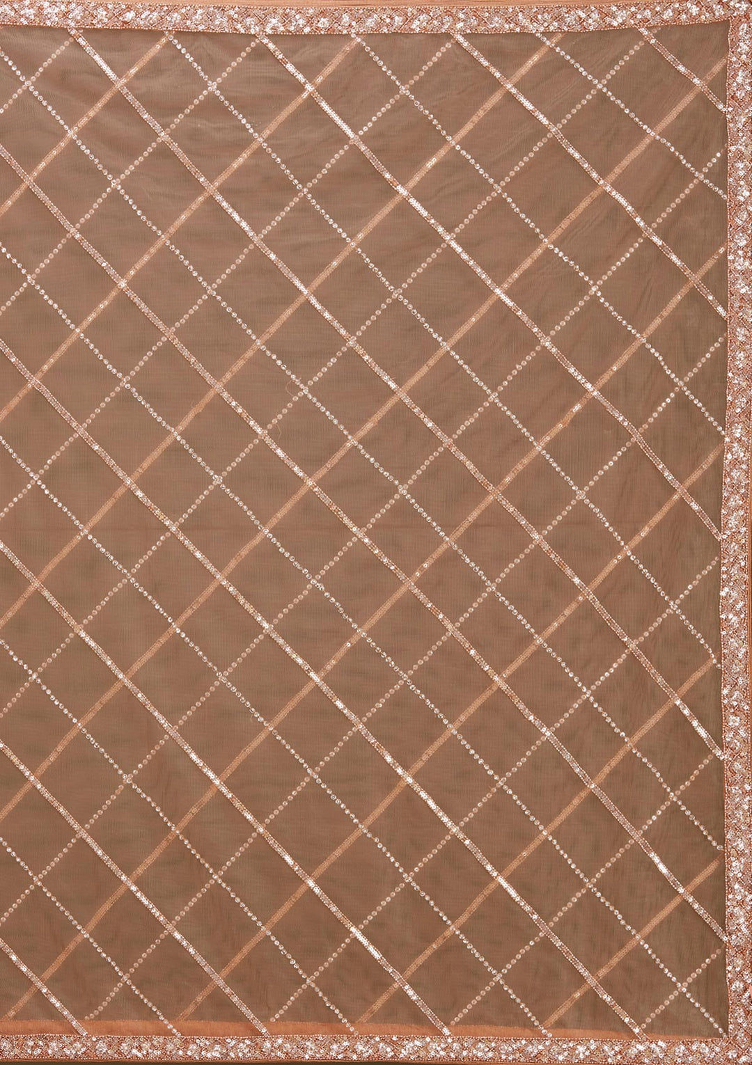 Copper Sequins Net Readymade Lehenga