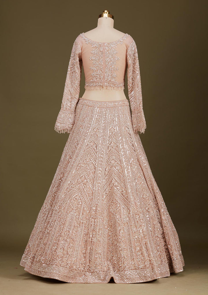 Gold Sequins Net Readymade Lehenga