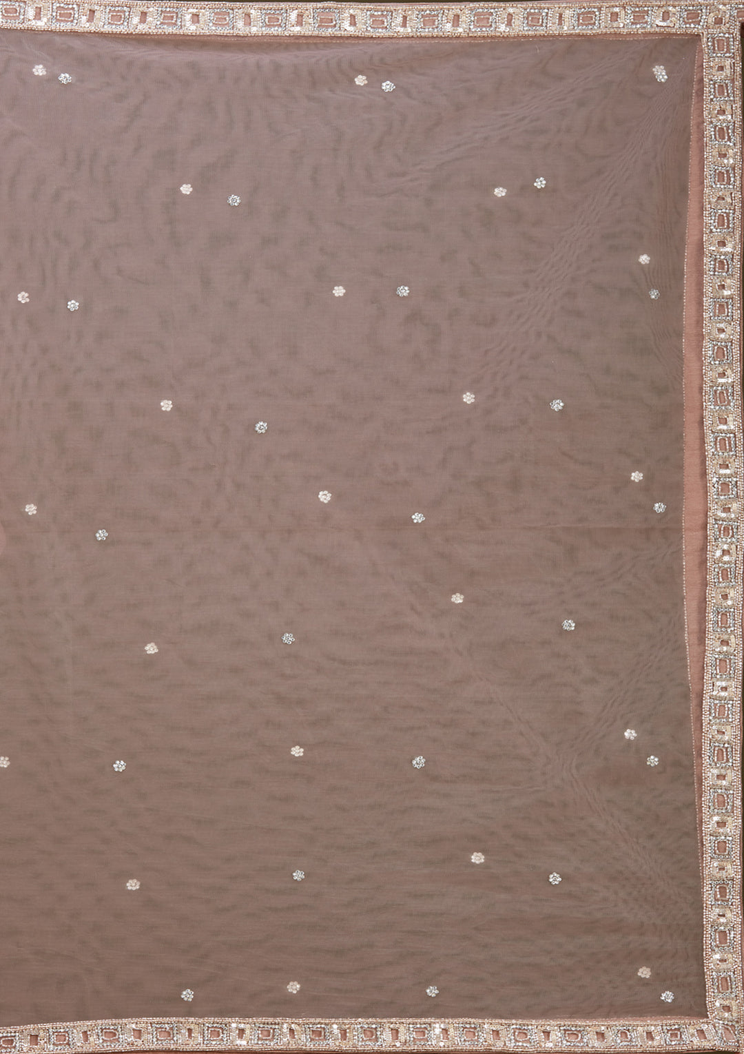 Beige Sequins Net Readymade Lehenga