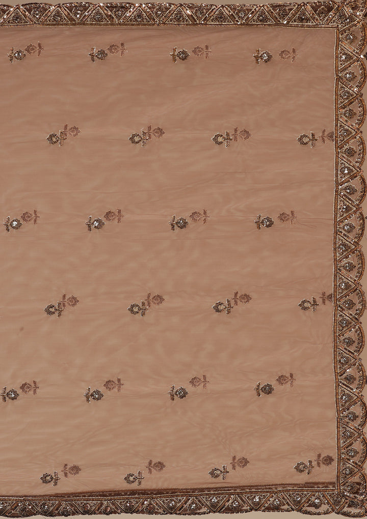 Copper Cutdana Net Readymade Lehenga