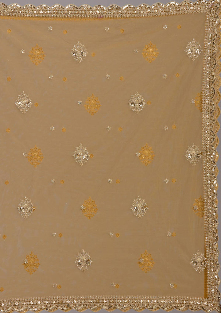 Mustard Cording Banarasi Readymade Lehenga