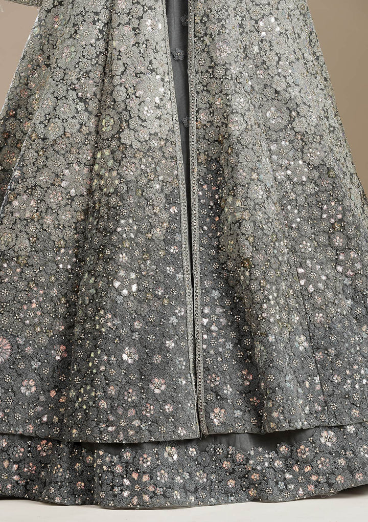 Mehendi Cording Net Readymade Lehenga