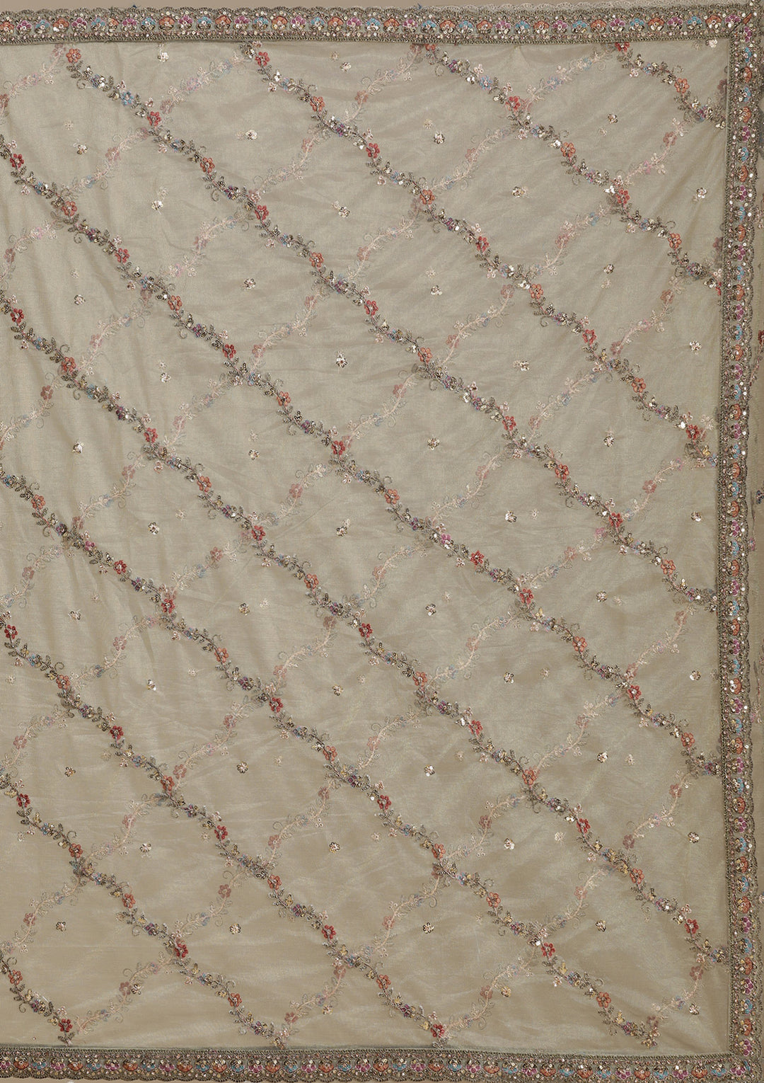 Mehendi Zariwork (Antique) Net Readymade Lehenga