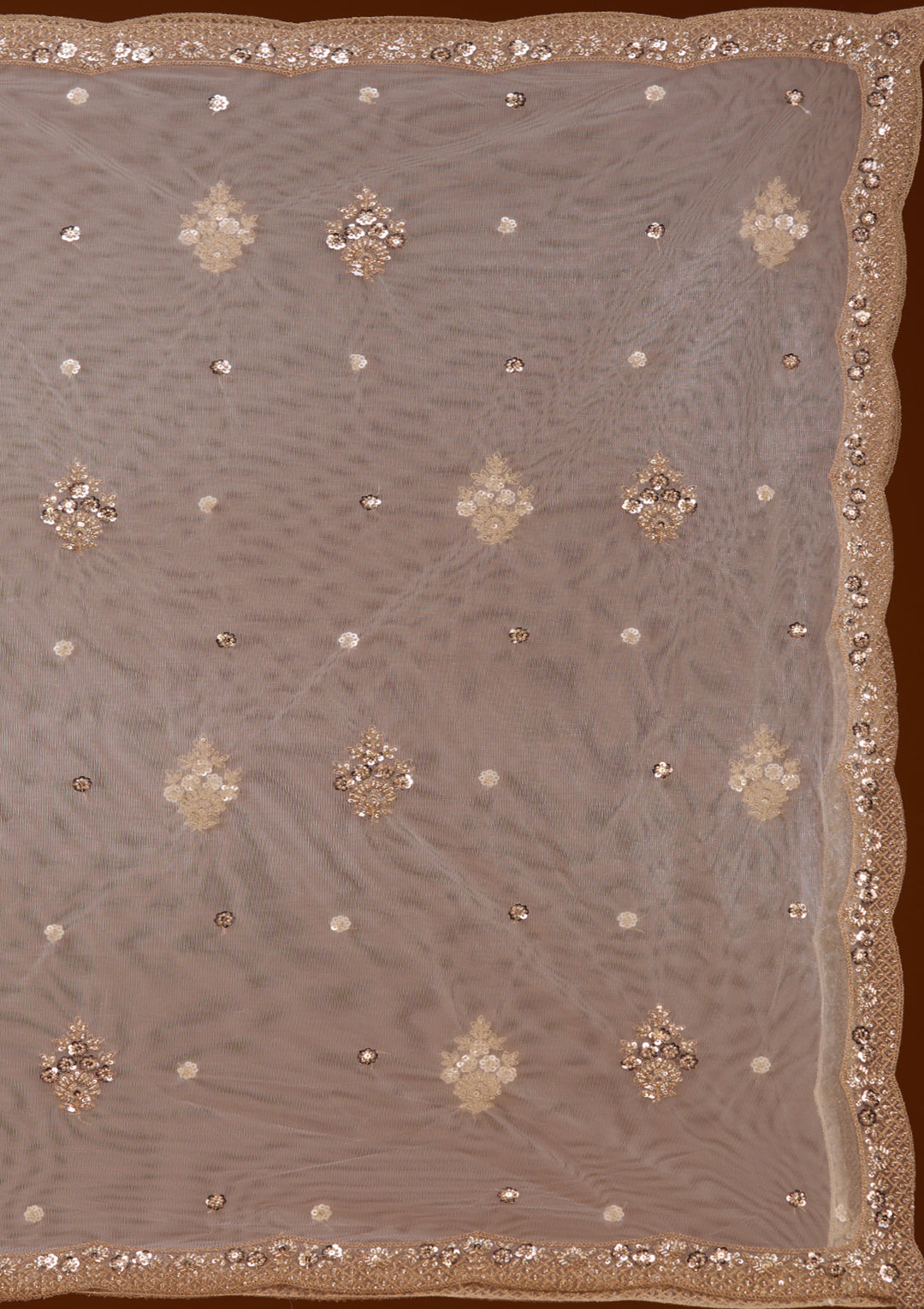 Cutdana Off White Tissue Stitched Lehenga Blouse With Dupatta