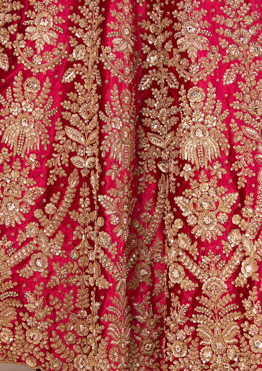 Cutdana Rani Pink Velvet Stitched Lehenga Blouse With Dupatta