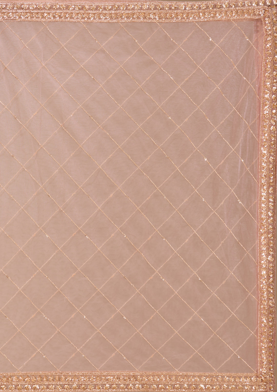 Cutdana Onion Pink Net Stitched Lehenga Blouse With Dupatta