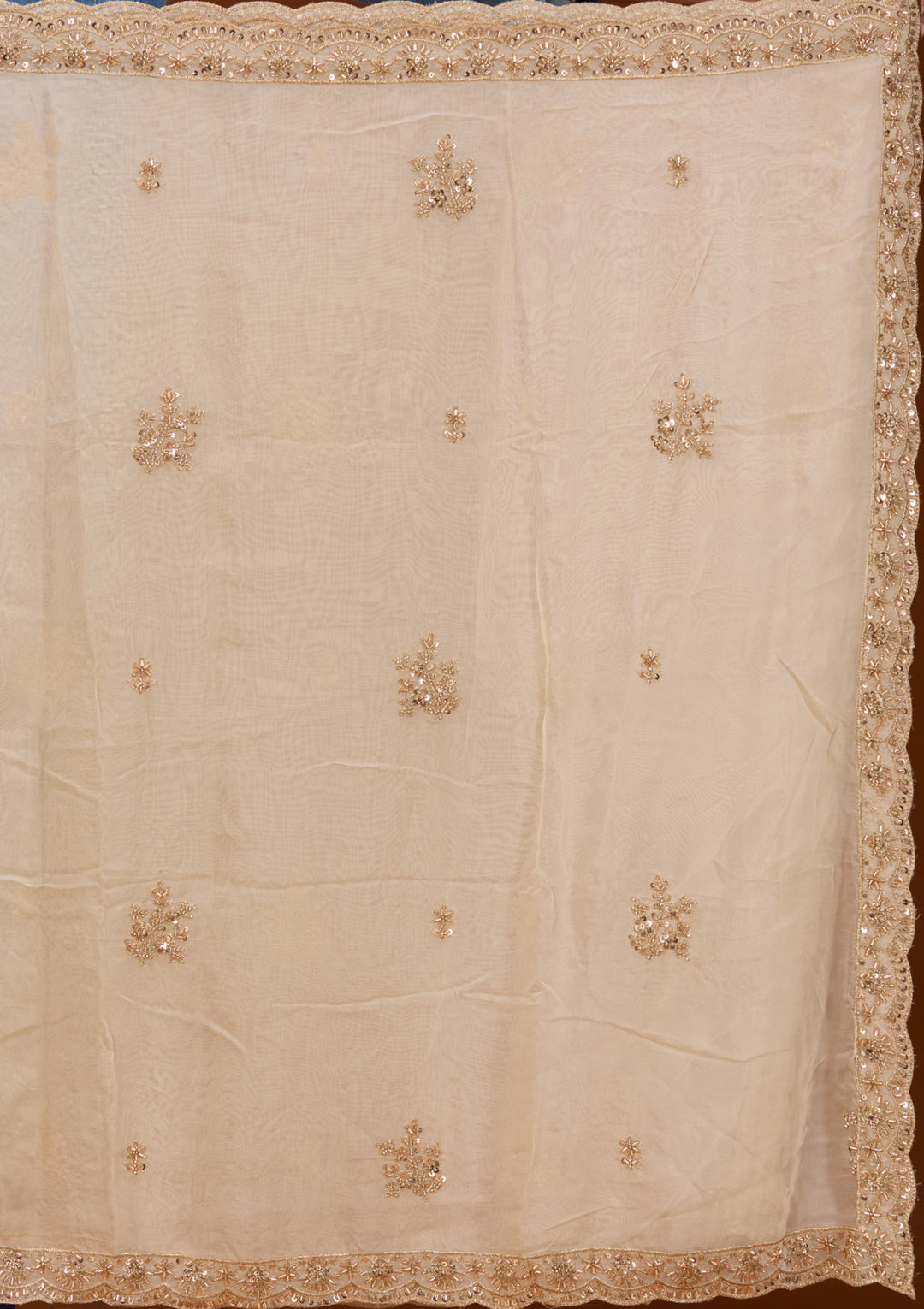 Cutdana Off White Soft Raw Silk Stitched Lehenga Blouse With Dupatta