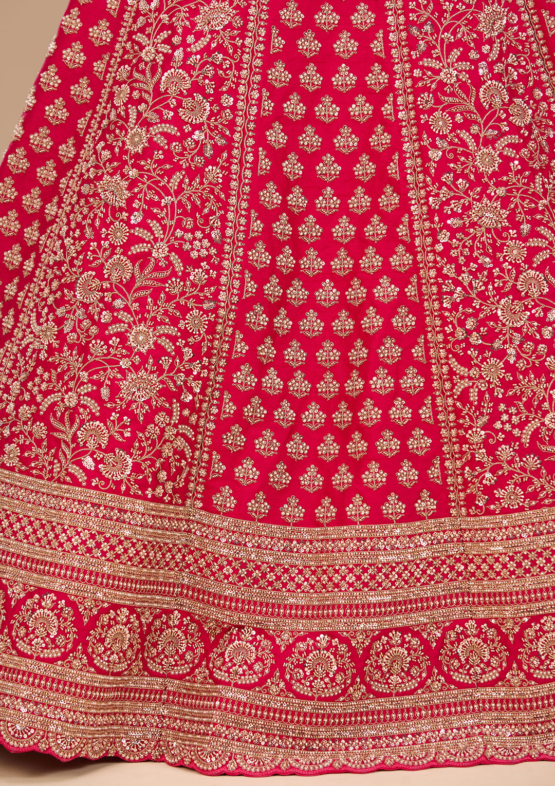 Cutdana Rani Pink Raw Silk Stitched Lehenga Blouse With Dupatta