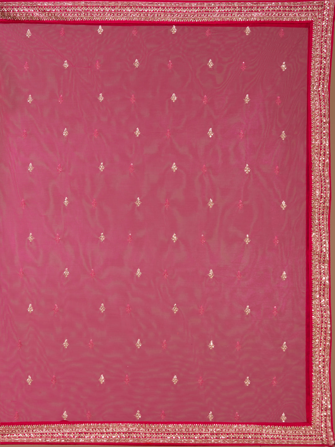 Cutdana Rani Pink Raw Silk Stitched Lehenga Blouse With Dupatta