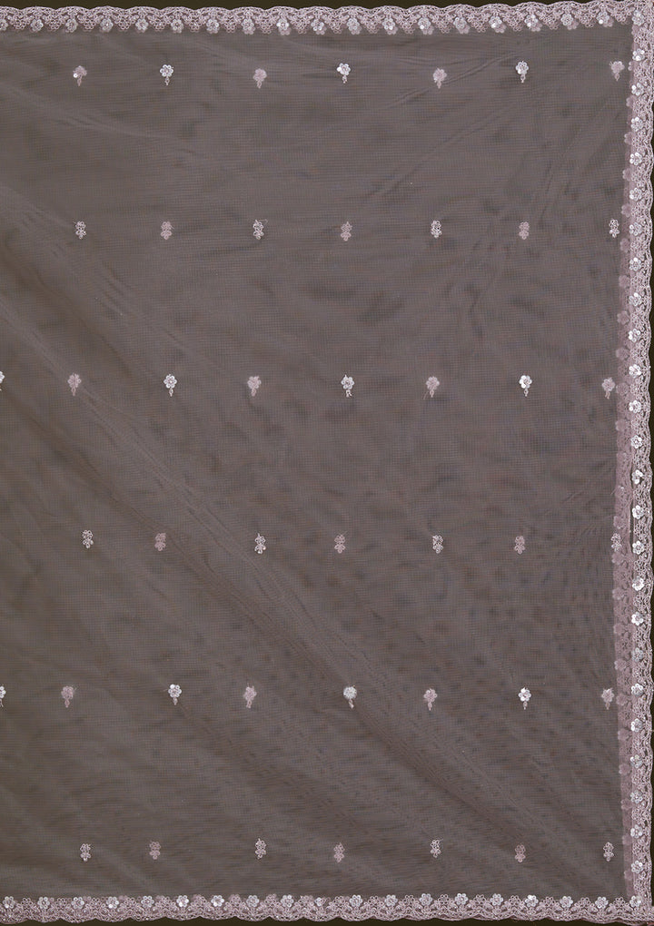 Lavender Silver Zariwork Net Readymade Lehenga