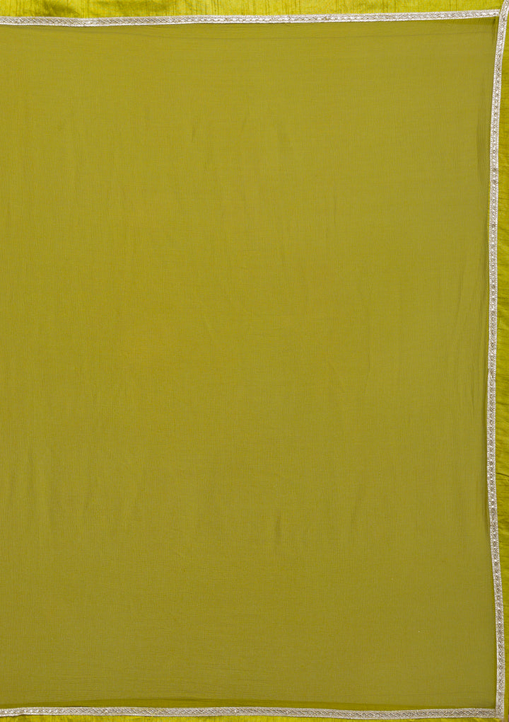 Mehendi Sequins Georgette Readymade Lehenga