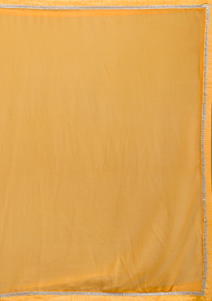 Mustard Sequins Georgette Readymade Lehenga