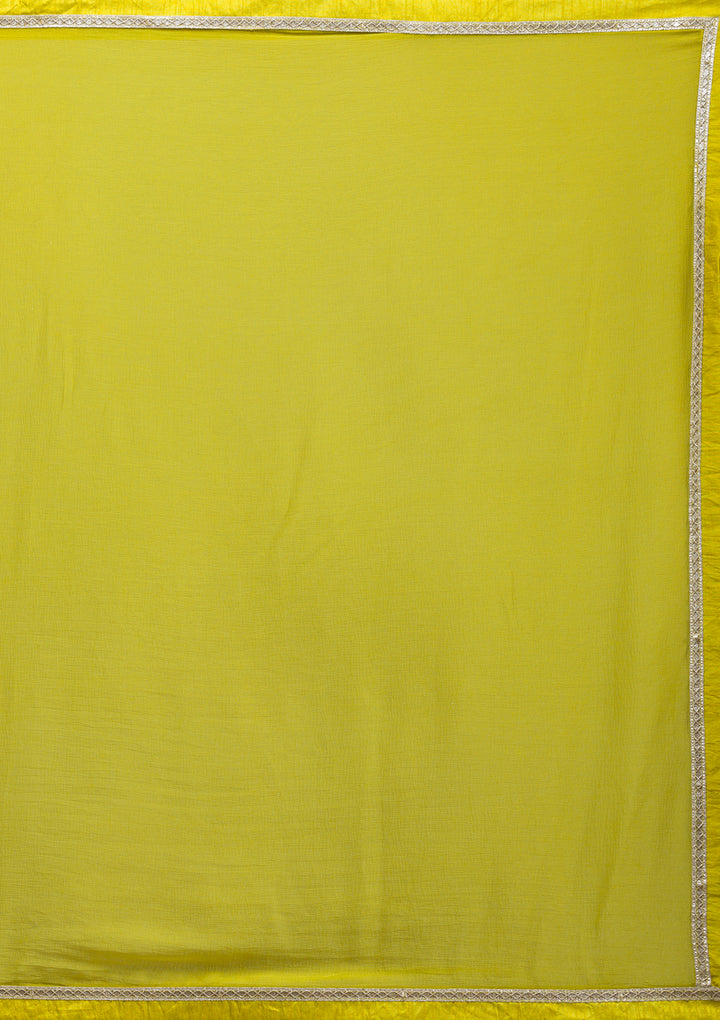 Parrot Green Sequins Georgette Readymade Lehenga