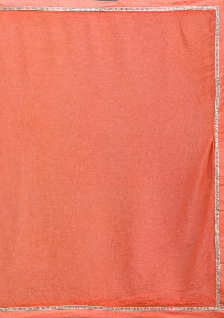 Koskii Georgette Orange Lehenga with Sequin Embroidery – Perfect for Festive Glamour