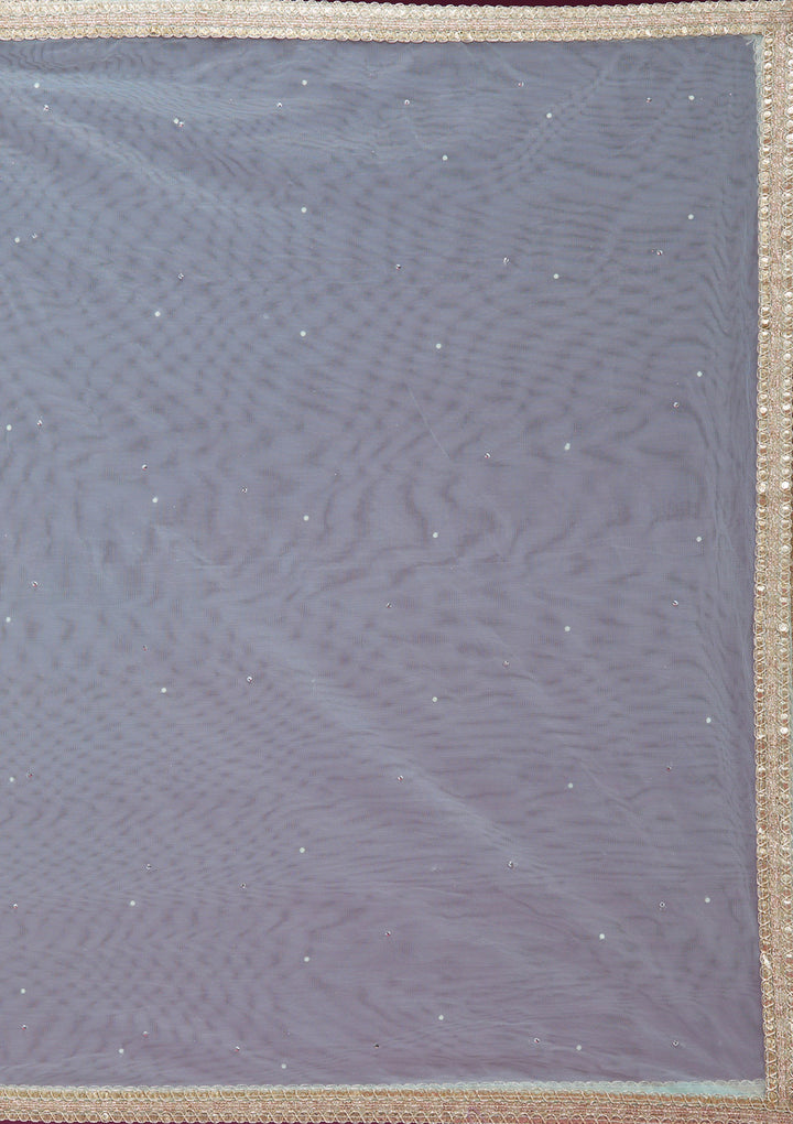 Sky Blue Mirrorwork Banarasi Readymade Lehenga