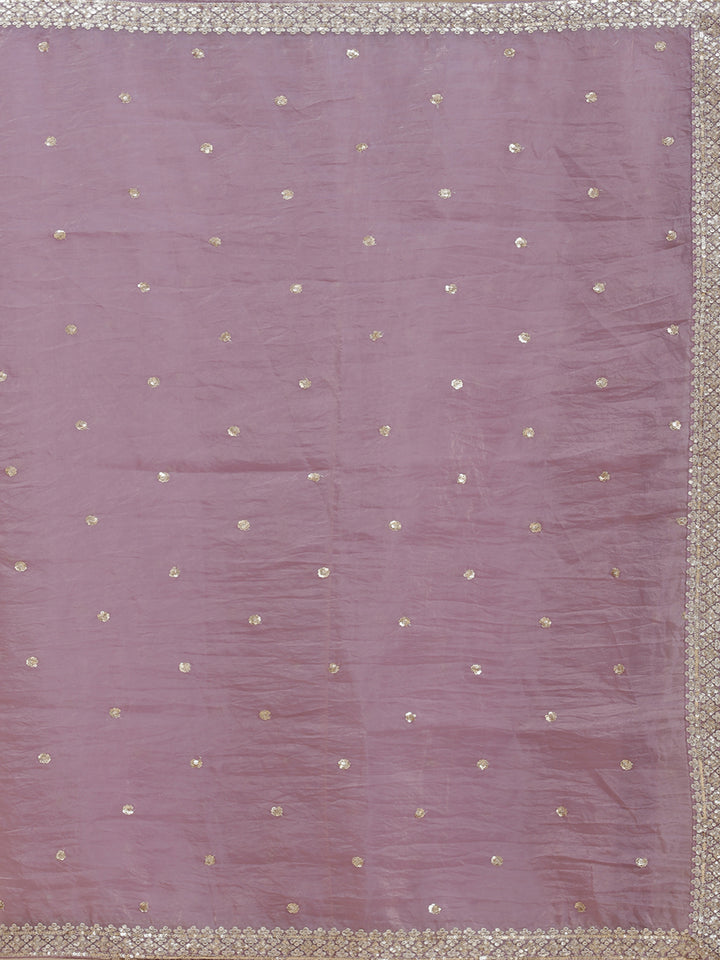 Lavender Zariwork (Gold) Tissue Readymade Lehenga