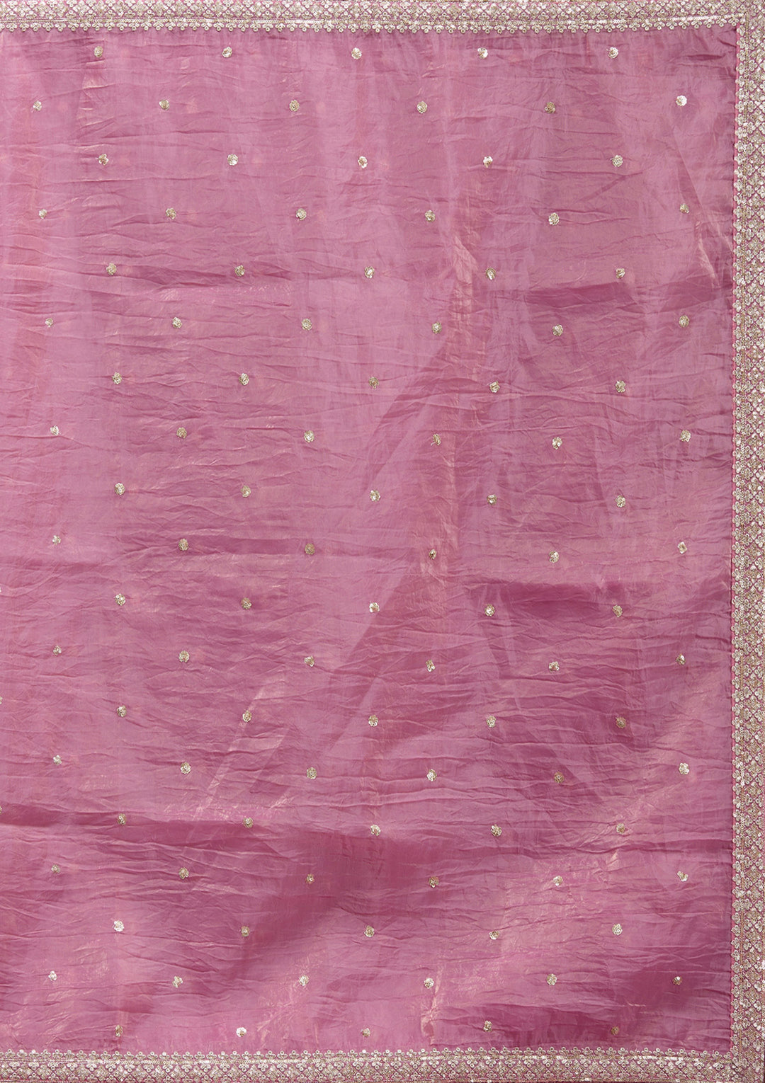 Onion Pink Sequins Organza Readymade Lehenga