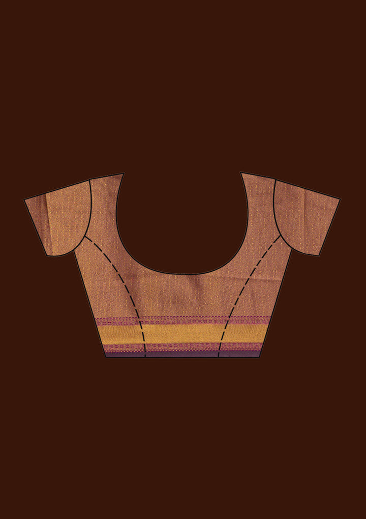 Beige  Banarasi Semi-Stitched Lehenga