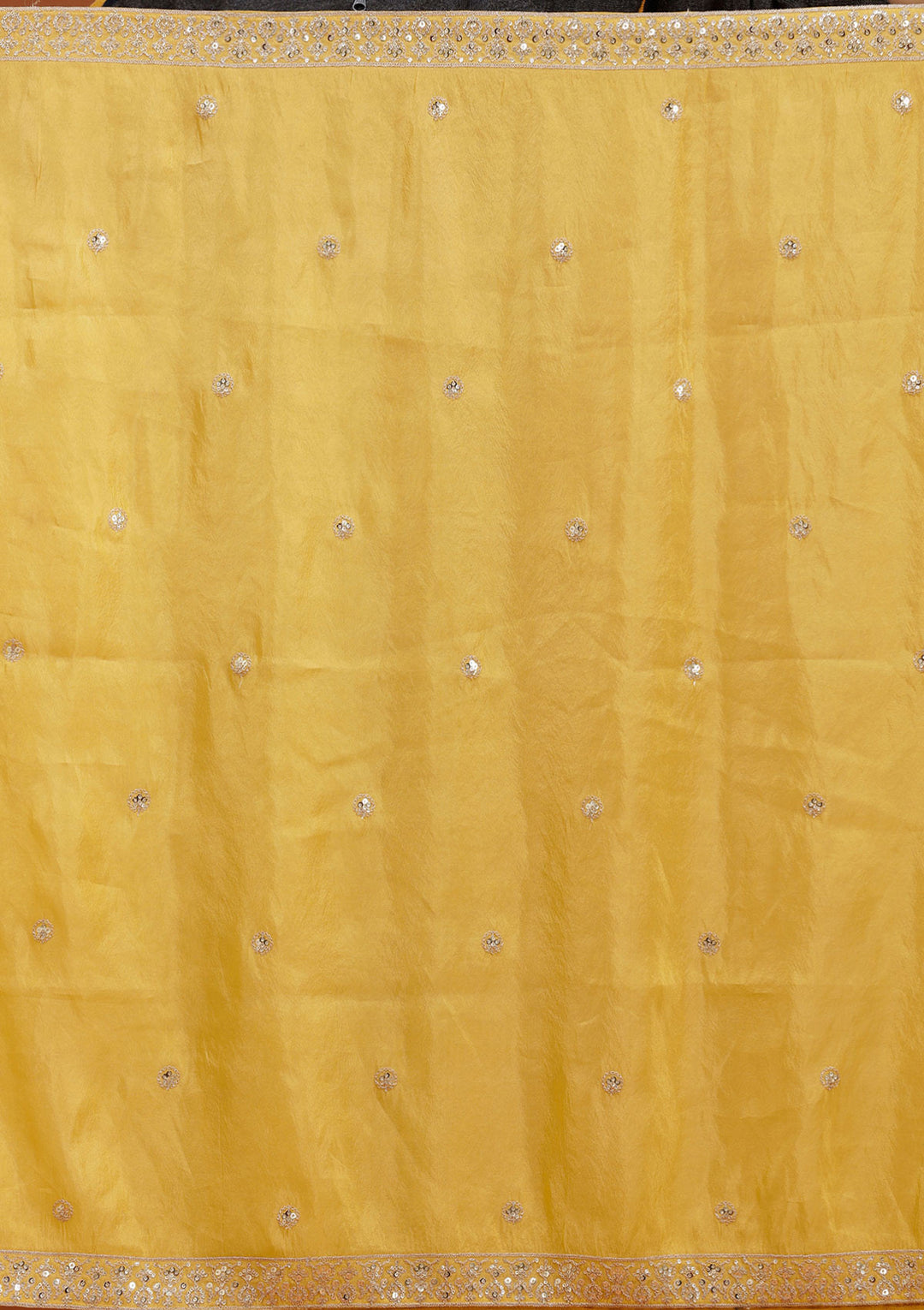 Yellow Sequins Shimmer Readymade Lehenga