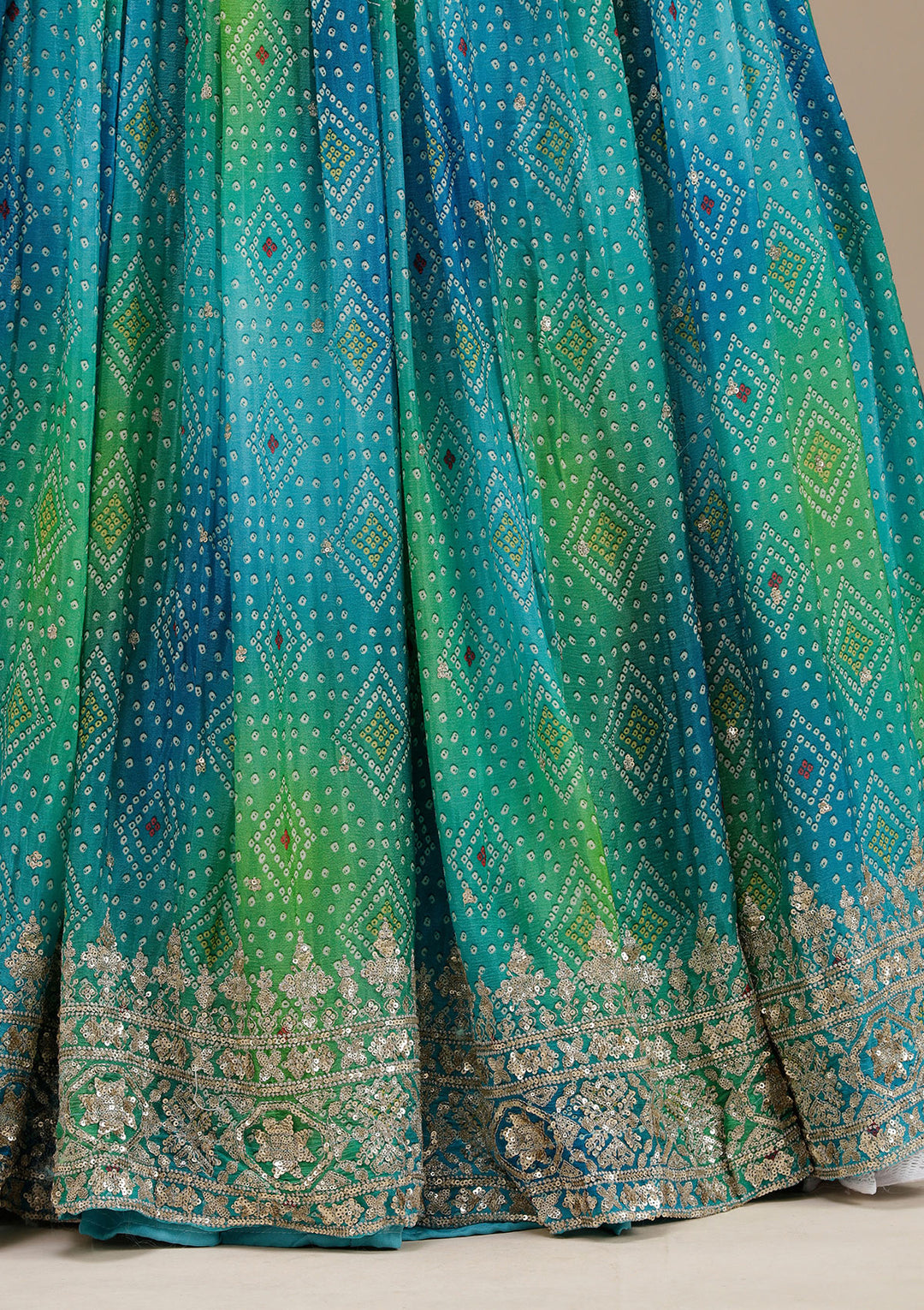 Sky Blue Sequins Crepe Readymade Lehenga