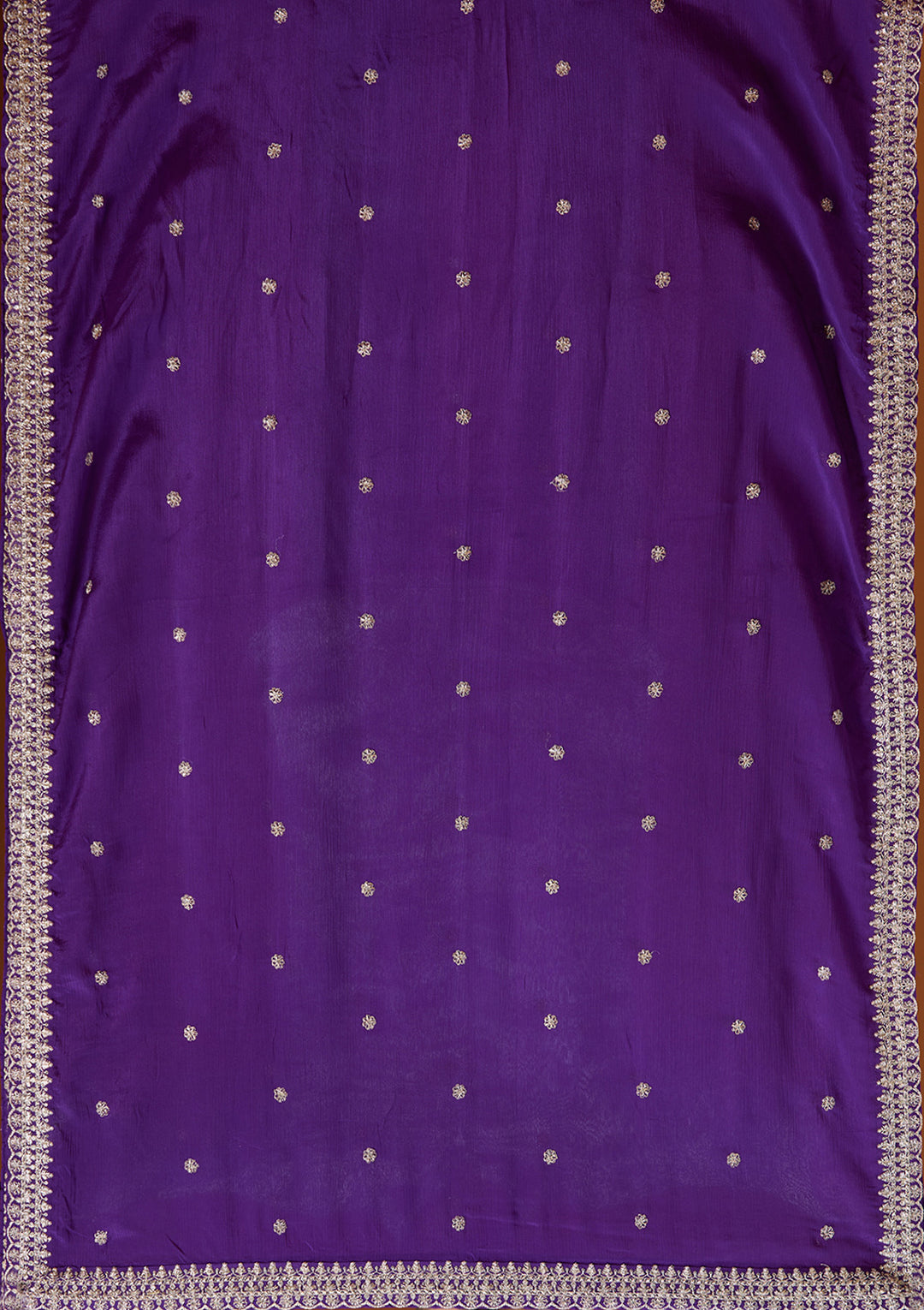 Purple Zariwork (Silver) Crepe Readymade Lehenga