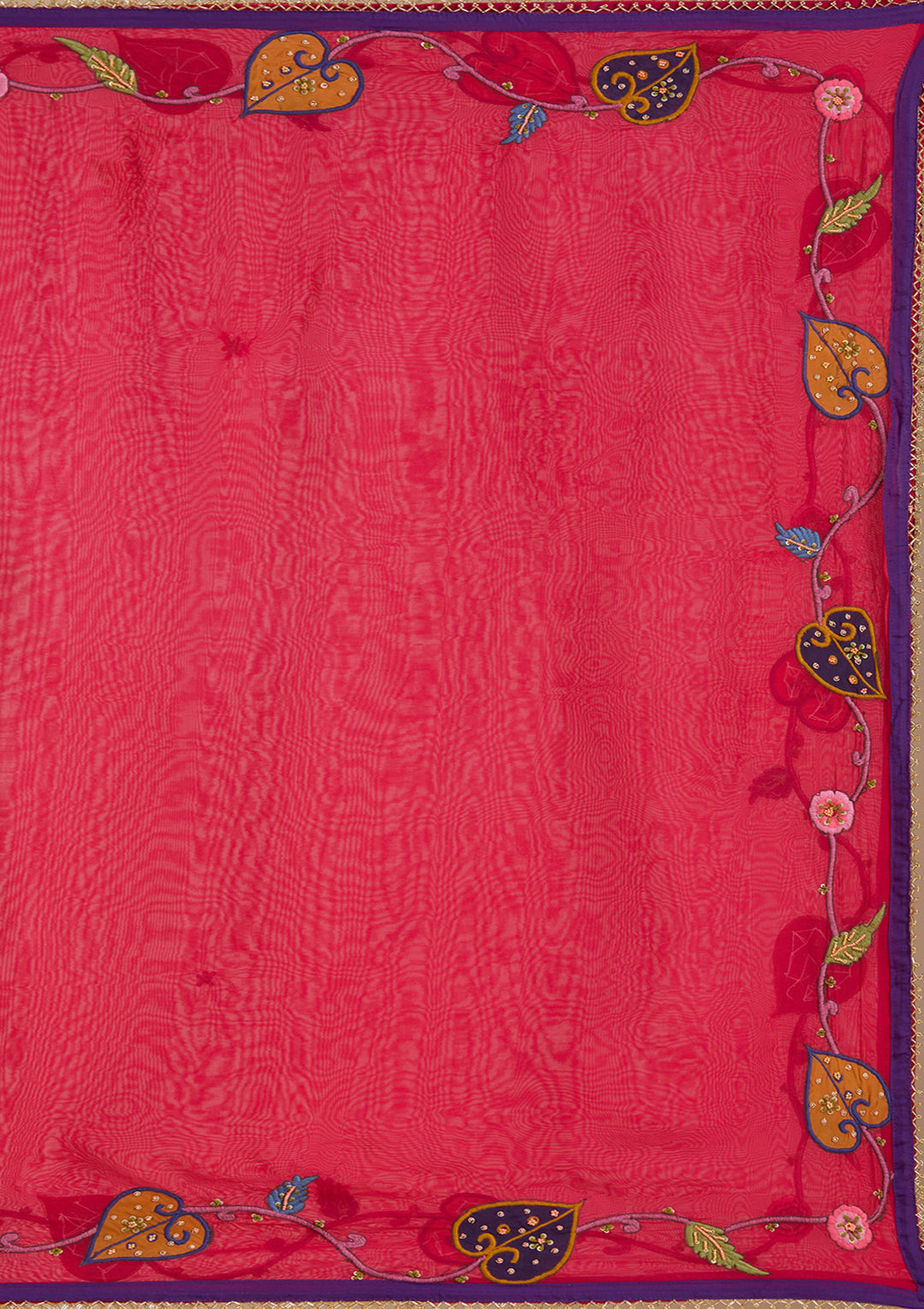 Rani Pink Printed Soft Raw Silk Readymade Lehenga