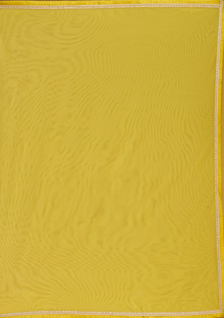 Mehandi Green Zariwork (Gold) Crepe Readymade Lehenga