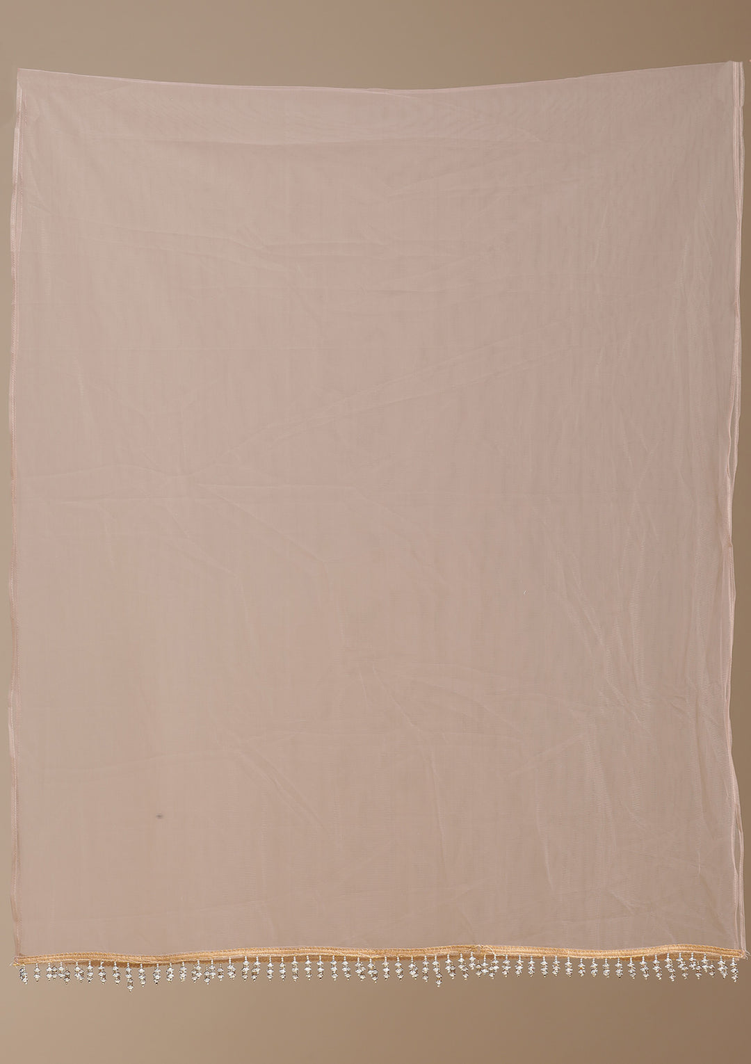 Brown Threadwork Net Readymade Lehenga