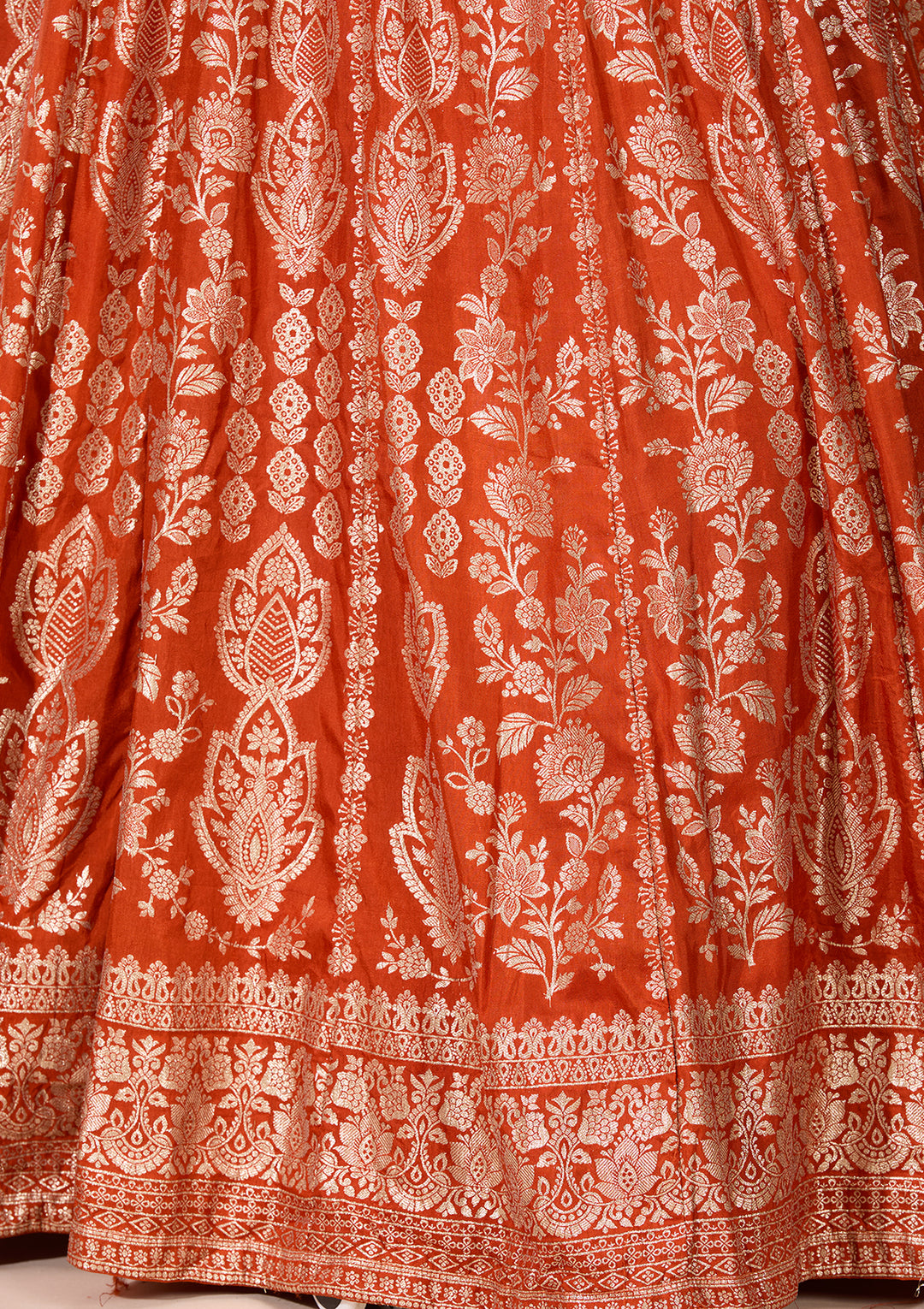 Rust Zariwork (Gold) Crepe Readymade Lehenga