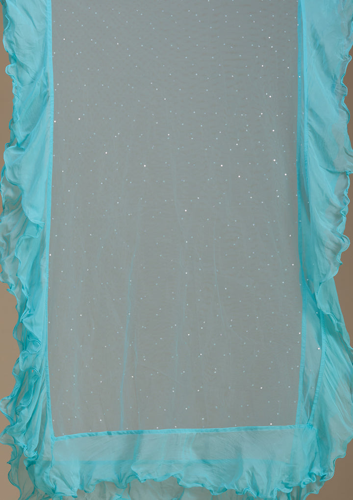 Navy Blue Zardosi Tissue Readymade Lehenga