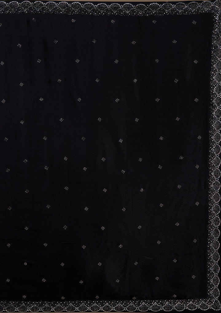 Koskii Semi Crepe Black Lehenga with Stonework – Captivating Evening Elegance